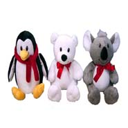 3Asst. Animals w/scarf