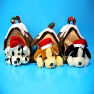 3Asst. X'mas Dog in House