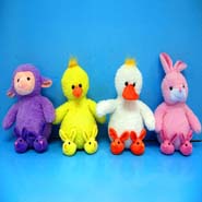 4Asst. Easter Animals w/bunny head slippers
