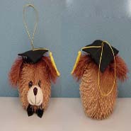 Graduation Dog Head Ornament